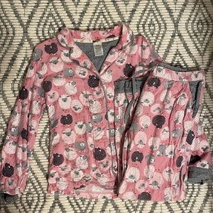 Pink and gray sheep pajama set